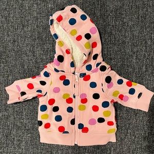 NWT Hanna Andersson confetti pink Sherpa lined hoodie